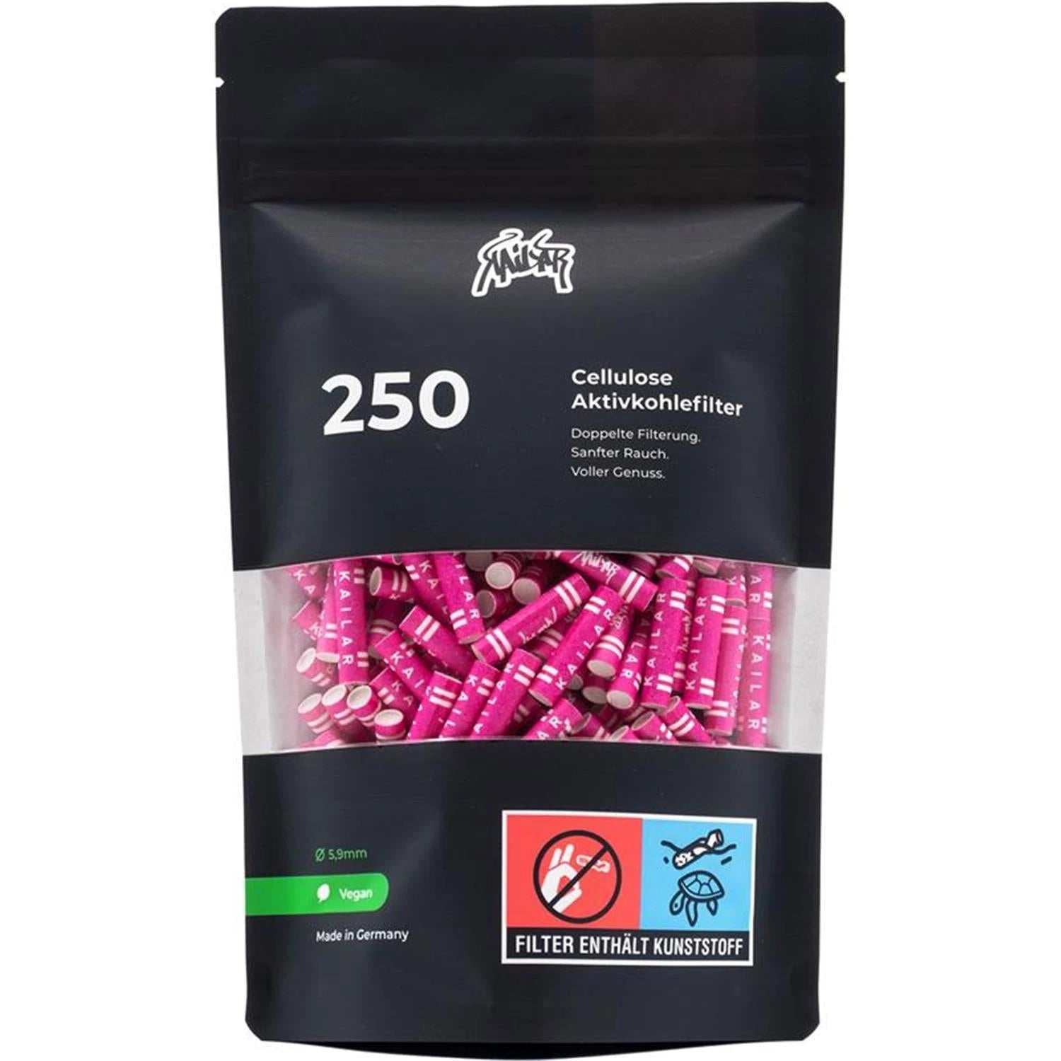 Kailar Aktivkohlefilter Cellulose Slim 6mm (250 Stück) Kailar
